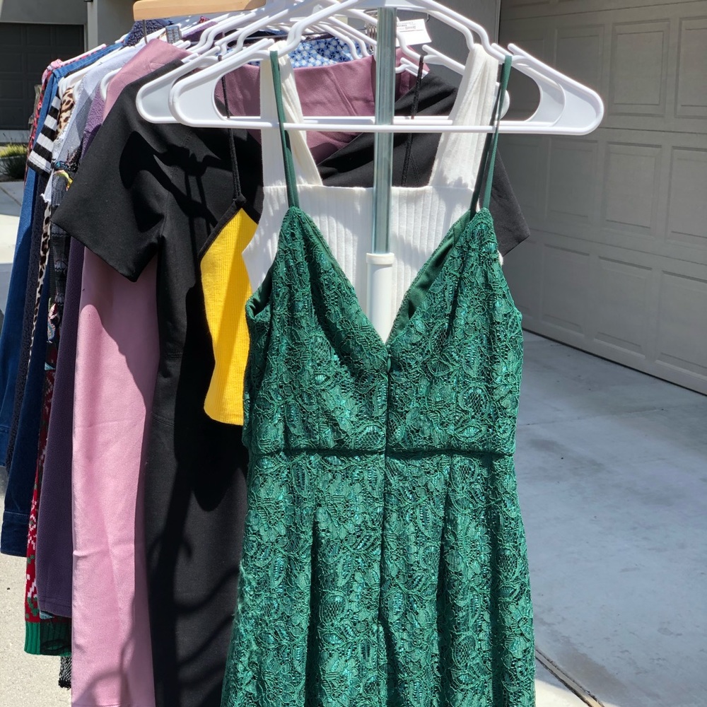 Revolve Line&dot green lace dress